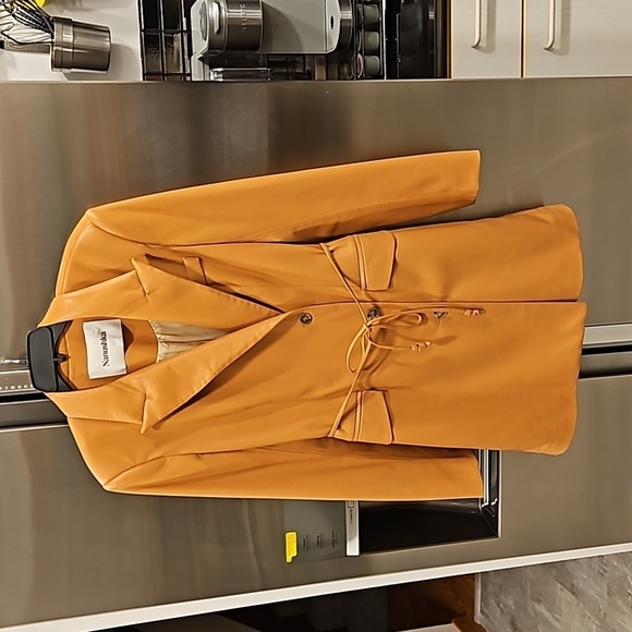 💕NANUSHKA💕 Remi Vegan Leather Blazer Dress ~ Light Brown Medium - Picture 12 of 16